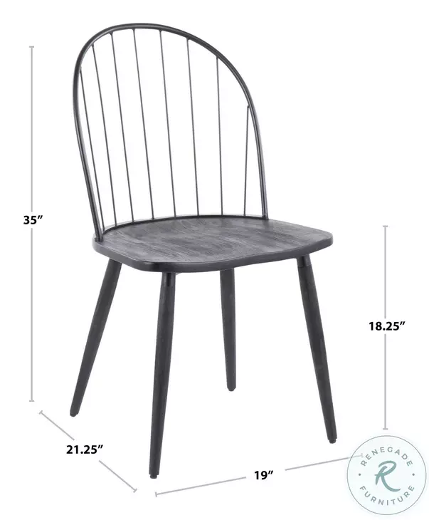 Riley Black High Back Chair Set of 2