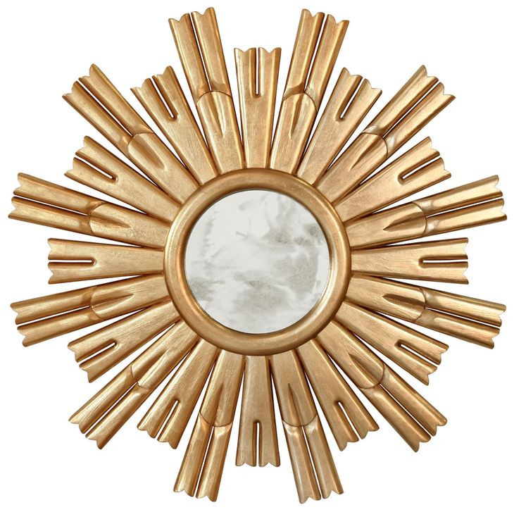 Rinaldo Gold Leaf Sunburst Round Wall Mirror