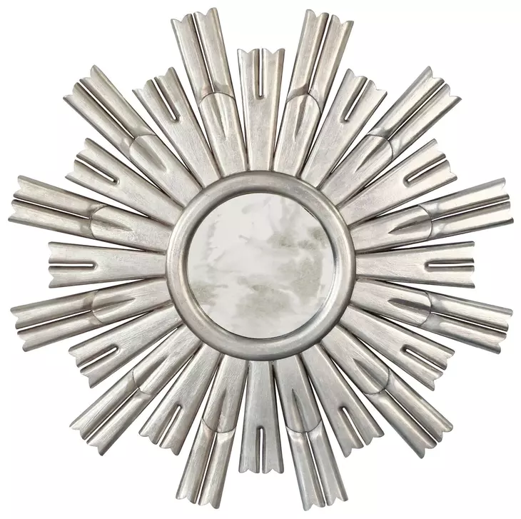 Rinaldo Silver Leaf With Umber Glaze Starburst Mirror