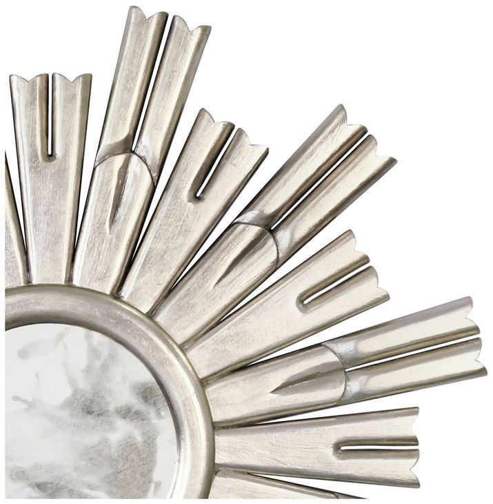 Rinaldo Silver Leaf Sunburst Round Wall Mirror