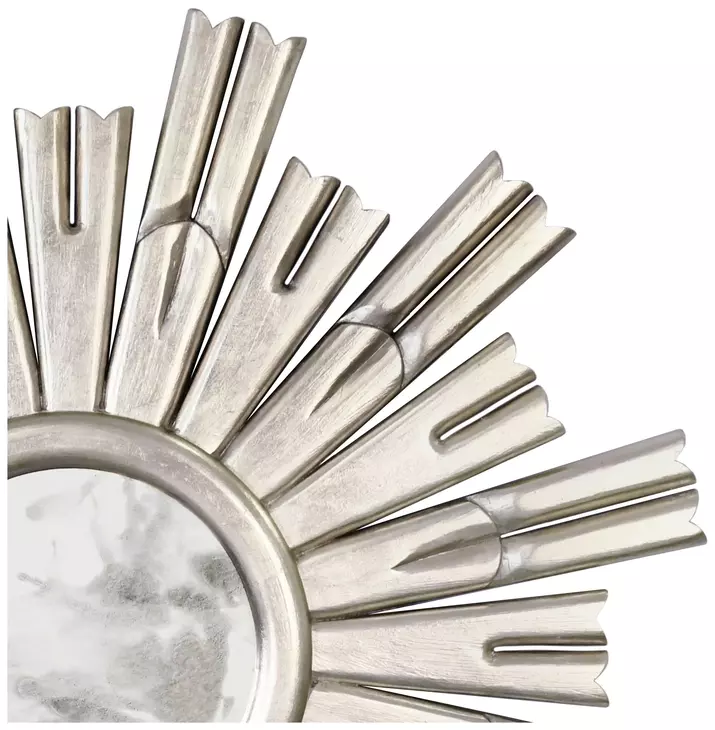 Rinaldo Silver Leaf With Umber Glaze Starburst Mirror