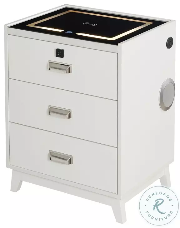 Azura White 3 Drawer Nightstand