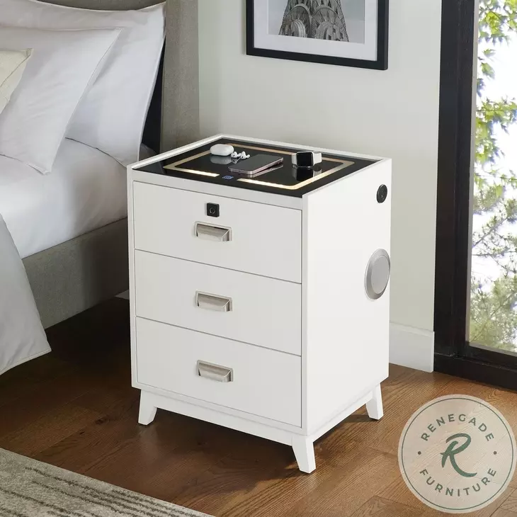 Azura White 3 Drawer Nightstand