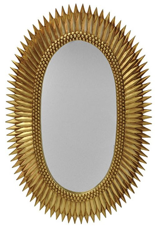 Rita Gold Leaf Sunburst Oval Wall Mirror