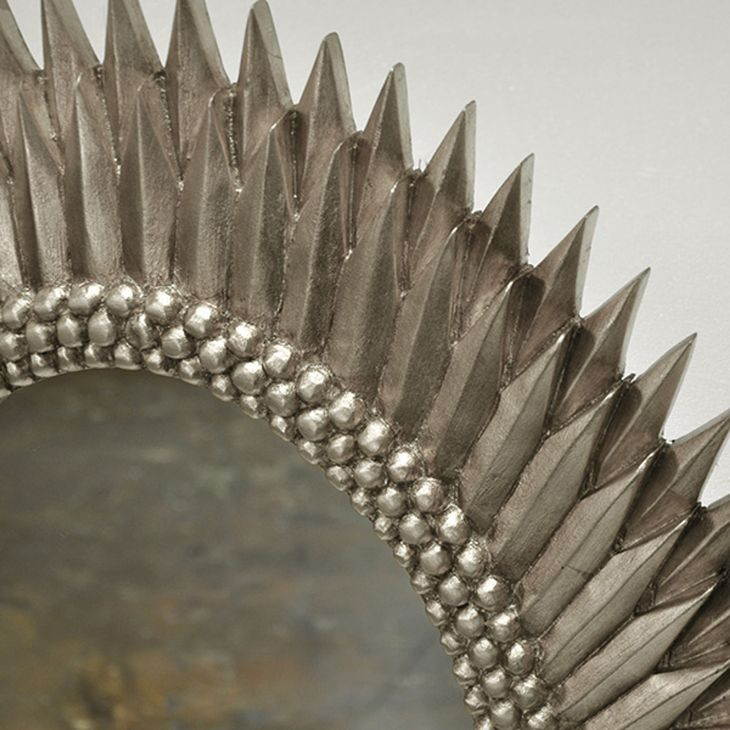 Rita Silver Leaf Sunburst Oval Wall Mirror