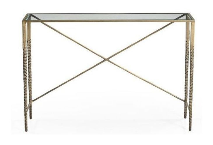 Artifacts Bronze Rectangular Glass Top Madou Console Table