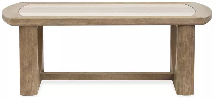 Bradford Riverbed Beige Rectangular Marble Top Cocktail Table