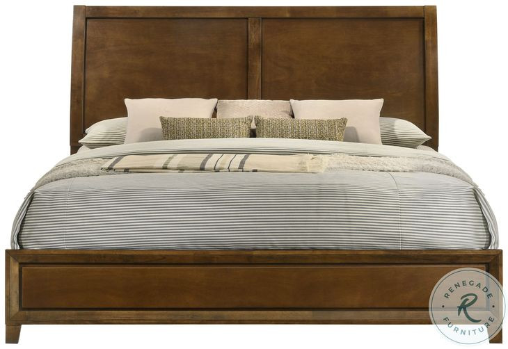 Ballard Walnut Brown California King Sleigh Bed
