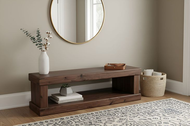 Sequoia Walnut Accent Storage Bench