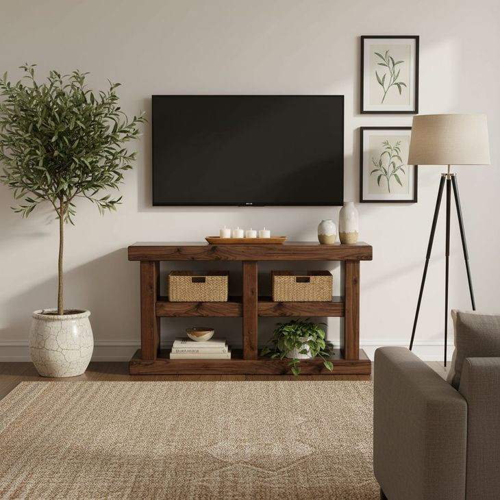 Sequoia Walnut 60" Rectangular Console Table