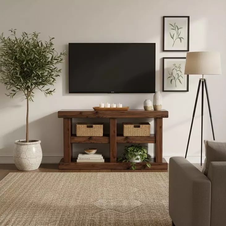 Sequoia Walnut 60" Rectangular Console Table