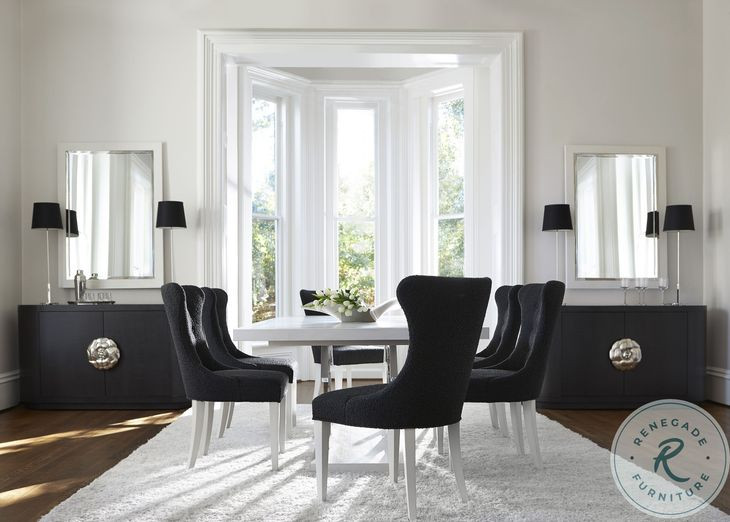 Silhouette Eggshell Rectangular Extendable Dining Room Set