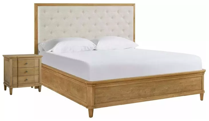 Birchaven Beige and Brindle Upholstered Panel Bedroom Set
