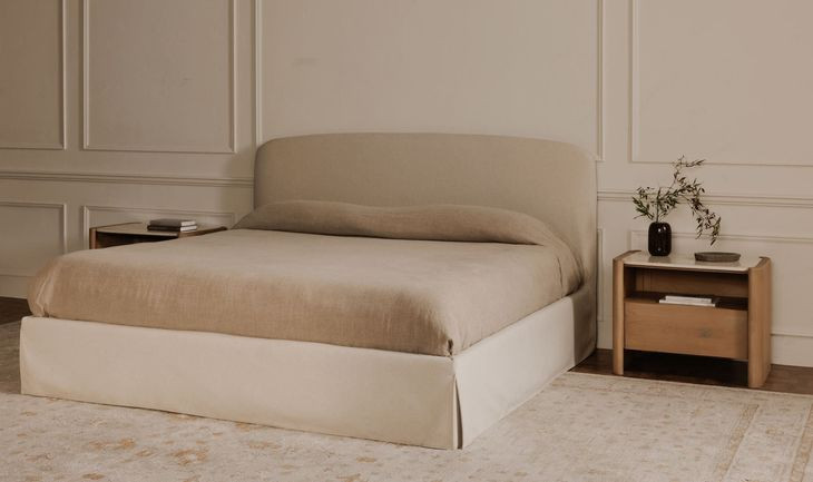 Joan Cream Upholstered Storage Platform Bedroom Set