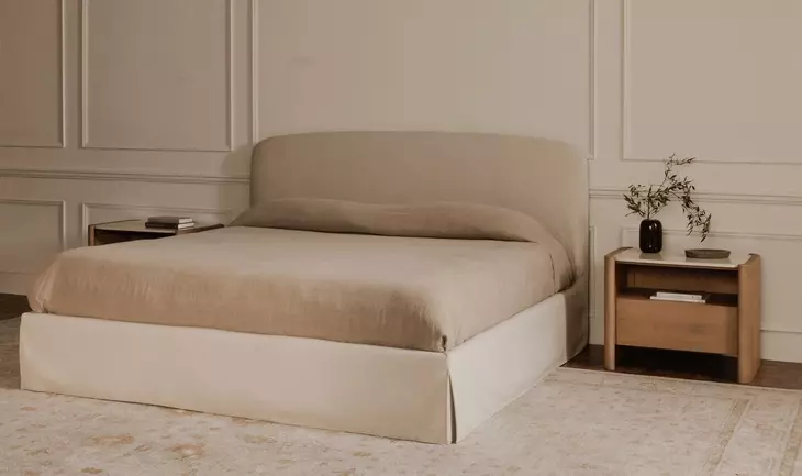 Joan Cream Upholstered Storage Platform Bedroom Set