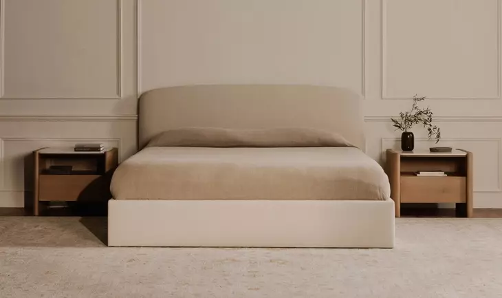Joan Cream Upholstered Storage Platform Bedroom Set