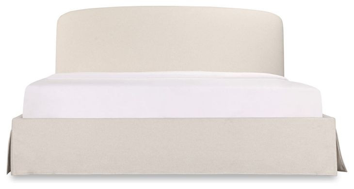 Joan Cream Queen Upholstered Storage Platform Bed