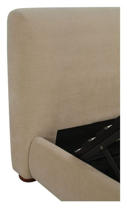 Beau Warm Beige King Upholstered Storage Platform Bed