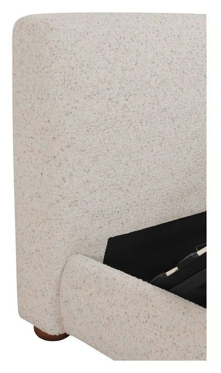 Beau Speckled Light Gray Queen Upholstered Storage Platform Bed