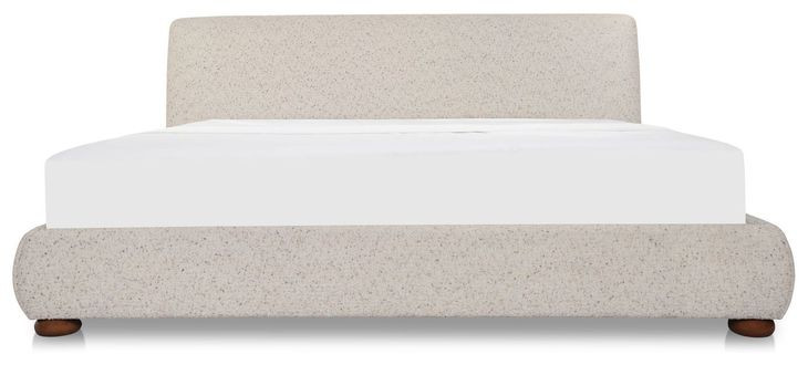 Beau Speckled Light Gray Upholstered Storage Platform Bedroom Set