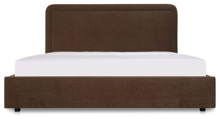 Simon Brown Queen Upholstered Storage Platform Bed