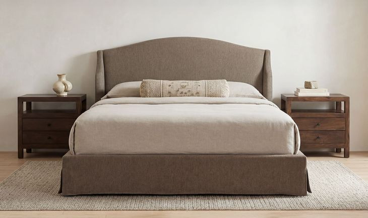 Weston Brown Queen Upholstered Storage Platform Bed