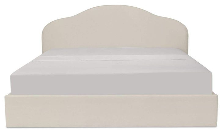 Maggie Cream King Upholstered Storage Platform Bed