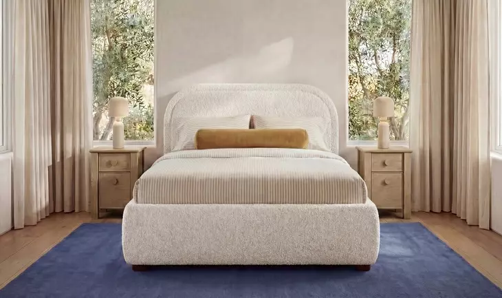 Colin Oatmeal and Brown Twin Upholstered Panel Bed