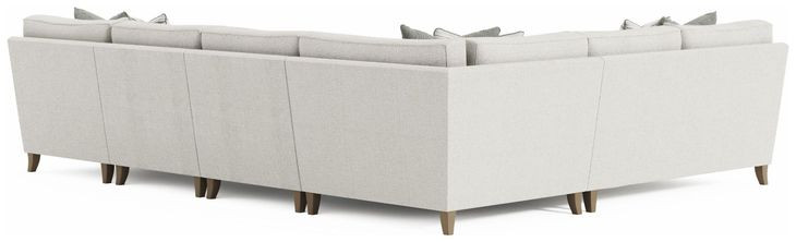 Mila Beige 5 Piece Modular Sectional with RAF Chaise and Pillows