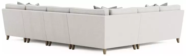 Mila Beige 5 Piece Modular Sectional with RAF Chaise and Pillows