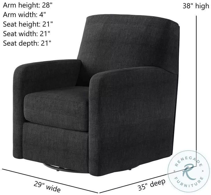 Flash Dance Bahari Charcoal Swivel Glider