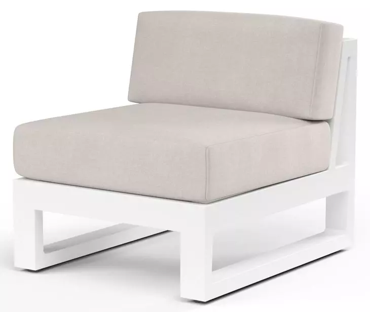 Newport Canvas Natural Upholstered Outdoor Armless Club Chair