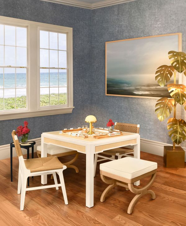 Robin White and Natural 2 Drawer Game Table