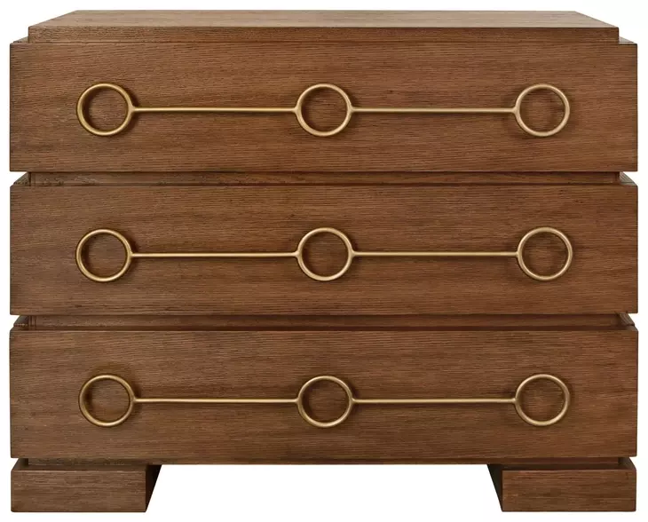 Roderick Provincial Brown Oak 3 Drawer Soft Close Accent Chest