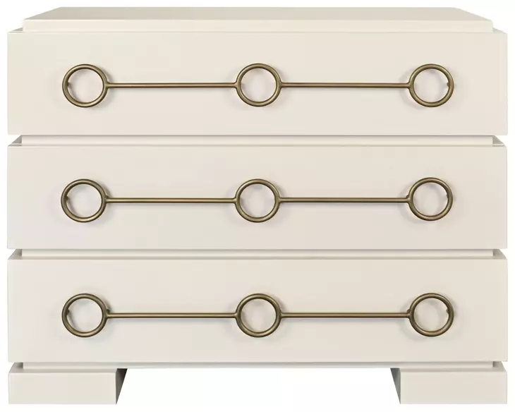 Roderick Matte Antique White Lacquer 3 Drawer Soft Close Accent Chest