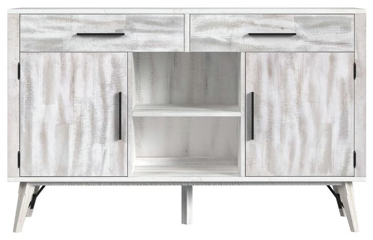 Westwood Rustic White 4 Door Buffet with LED