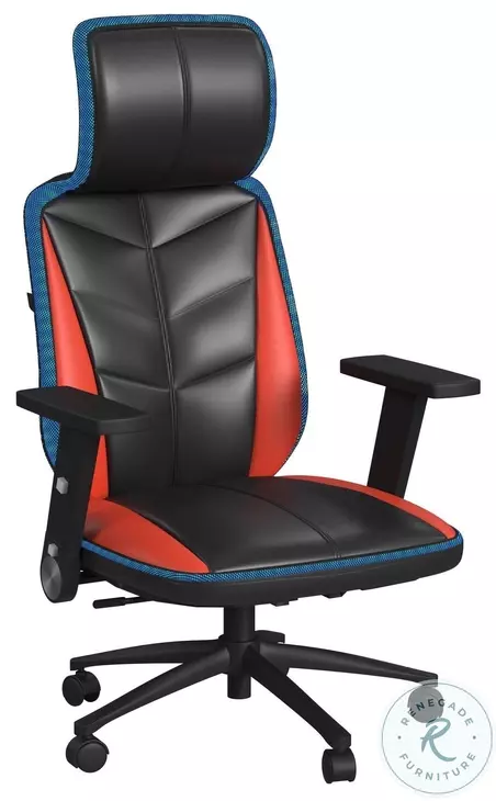 Salzburg Black And Red Adjustable Gaming Chair With LED Light