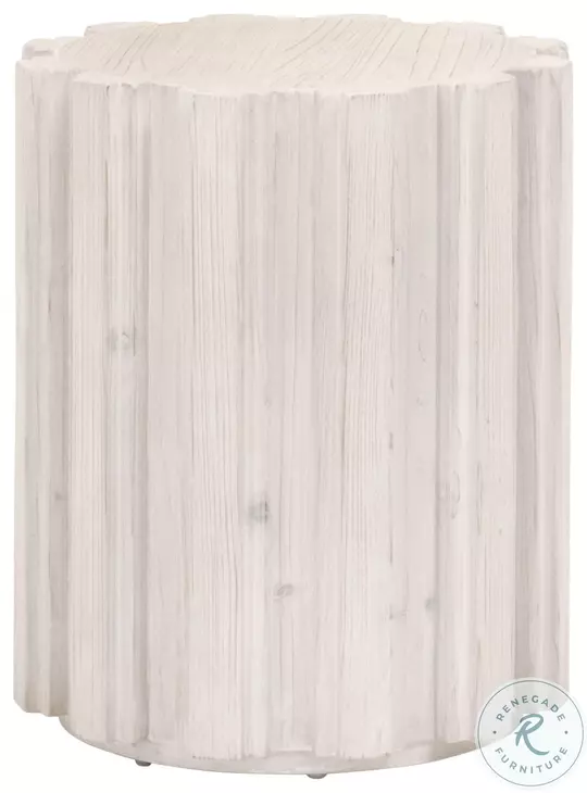Roma Whitewash Pine Accent Table