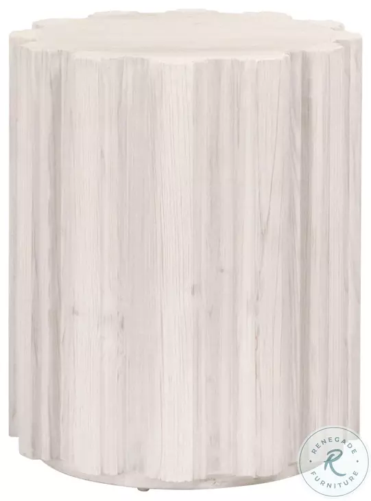 Roma Whitewash Pine Accent Table