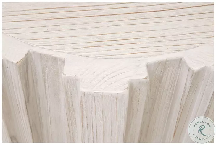Roma Whitewash Pine Accent Table