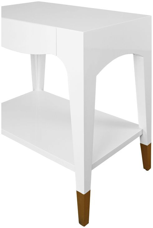 Ronny White Rectangular Side Table