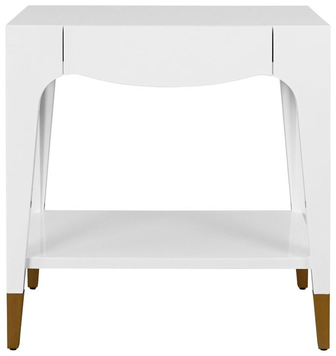 Ronny White Rectangular Side Table