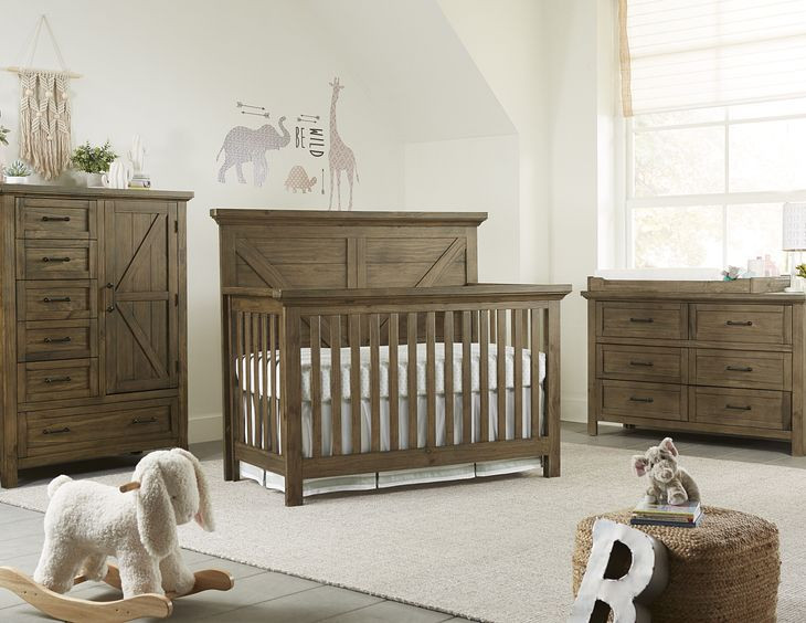 Westfield Harvest Brown Clean Headboard Convertible Crib