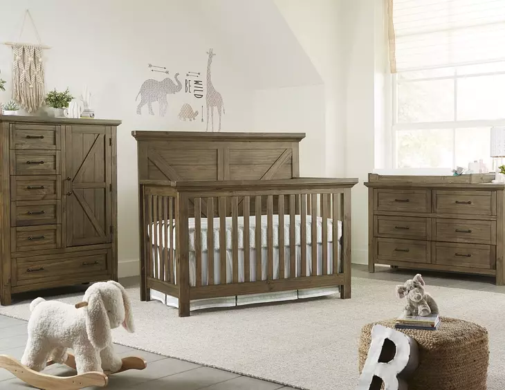 Westfield Harvest Brown Clean Headboard Convertible Crib