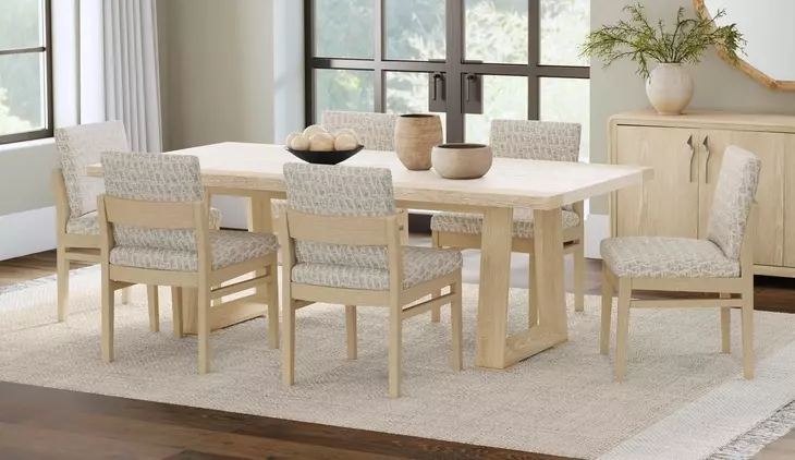 Trifecta Driftwood Cerused Oak Rectangular Dining Room Set