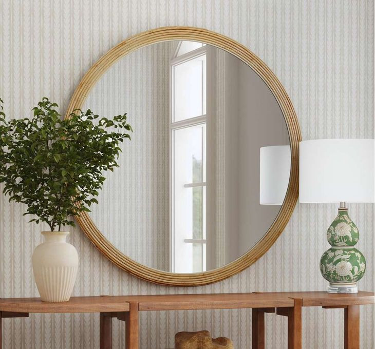 Grayson Natural Round Wall Mirror
