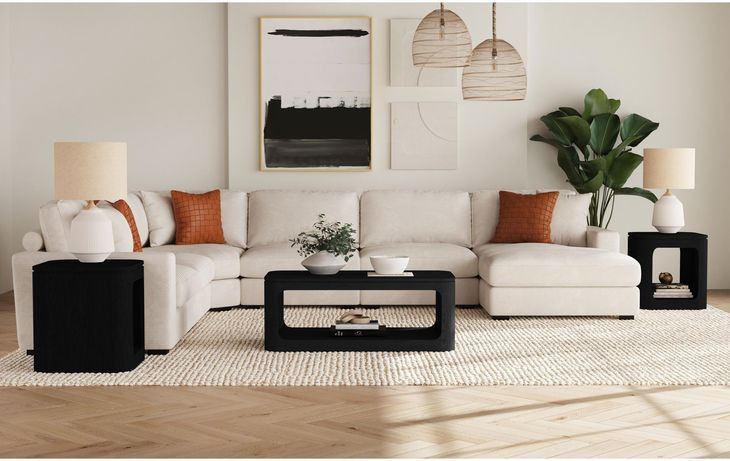 Camelot Black Square End Table