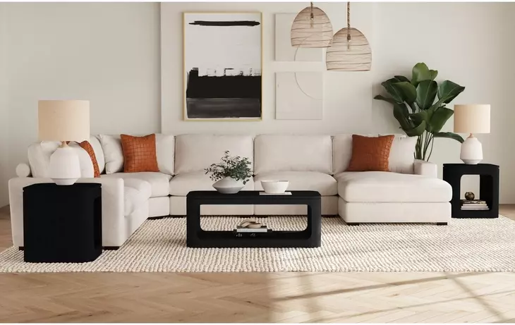 Camelot Black Square End Table