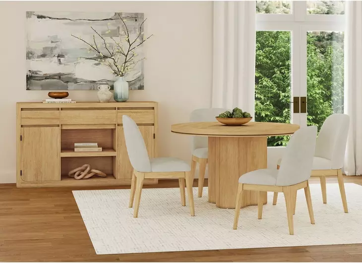 Camelot Natural 48" Round Dining Table