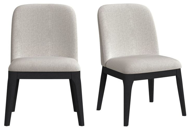 Camelot Gray and Black Upholstered Dining Side Chair Set of 2